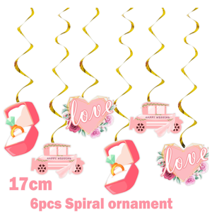 เจ้าสาวจะเป็นแหวนเพชรแบนเนอร์พวงมาลัยลายดอกไม้สำหรับตกแต่งเค้กคัพเค้กลูกโป่งยางพิมพ์ลายสำหรับงานเลี้ยงเจ้าสาว - Product Image 4