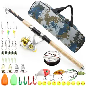 1.8-2.7M Spinning Rod Reel Combos carp rod and reel Soft bait hookFishing line Bag Portable fishing equipment