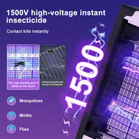 Lampe anti-moustiques électrique à haute tension 1500 volts, murale, UV, piège à insectes électrique, répulsif anti-moustiques