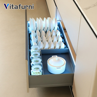 Vitafurni moderne LED accessoires de cuisine nouvelle armoire cloisonnée plat tiroir organisateur en alliage d'aluminium tirer panier de rangement