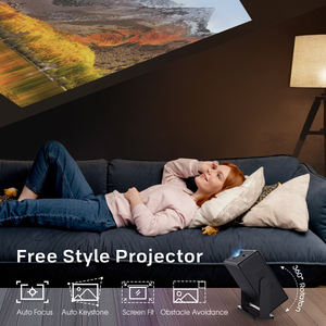 <span class=keywords><strong>Projecteur</strong></span> vidéo intelligent CRE CR52 natif 1080p, prend en charge la <span class=keywords><strong>4K</strong></span>, 300 lumens, support réglable intégré, projecteurs portables pour la maison - Product Image 4