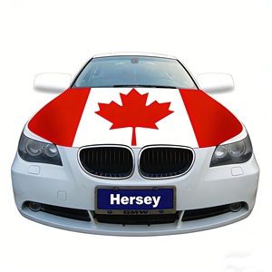 Ensemble de 3 housses de capot et de rétroviseurs de voiture en polyester Heysey 2026 Sport Party Canada Flag - Product Image 2