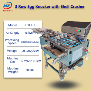Machines de battement d'oeufs de trois rangées avec Shell écrasant le briseur commercial d'oeufs de dispositifs - Product Image 6