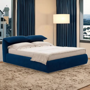 <span class=keywords><strong>Lit</strong></span> de rangement en <span class=keywords><strong>tissu</strong></span> italien nordique moderne bleu doux matelas meubles - Product Image 1