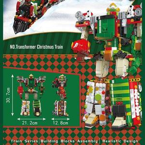 Voor Mal King 12028 Plastic Bouw Speelgoed 1522 Pcs <span class=keywords><strong>2</strong></span>-In-1 Kerst Trein Bouwstenen - Product Image 3