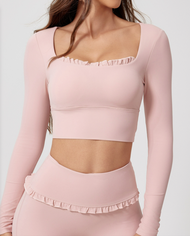 JY Women's New Design Breathable Top Selling New Arrival High Quality Fashion Long Sleeve Yoga Wear Cropped Fitness Yoga Gym Top