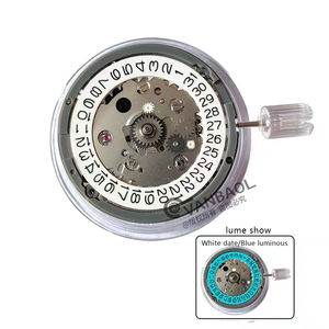 Movimento dell'orologio GMT meccanico <span class=keywords><strong>Sei</strong></span>-ko nh34 Datewheel bianco nero con quadrante luminoso verde blu 24 meccanismo superiore dei gioielli - Product Image 4