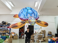 Publicité, grand ballon gonflable en forme de tortue de mer, marionnette, mascotte gonflable