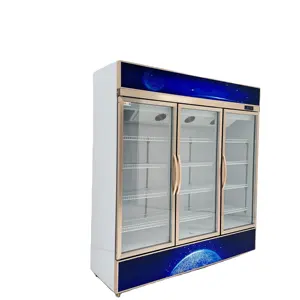Glastür Getränke Vitrine Kühler Aufrechte Anzeige Gefrier schrank Supermarkt Kühlschrank Ausrüstung