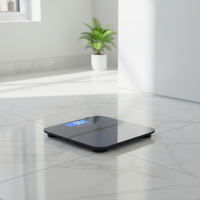 Báscula Digital de Suelo Inteligente para Hogar con Pantalla LED LCD de Vidrio Templado de 180kg y Precisión de 0.05kg, OEM Personalizable, Plástico ABS