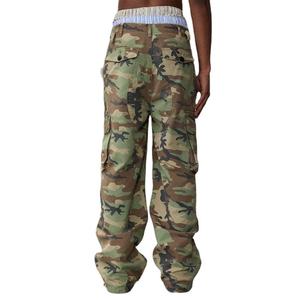 New Arrival Custom <b>Camo</b> Cargo Pants Loose Fit Multi Pocket Tactical Baggy Wide Leg <b>Trousers</b> for Men - Product Image 3