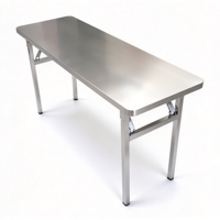 Table pliante en acier inoxydable, portable, rectangulaire, design moderne, marque AFS, pour le camping en plein air, les pique-niques, les barbecues