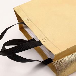 Sacs de courses en PP non tissé laminé doré à ultrasons pour supermarché, vente en gros - Product Image 5