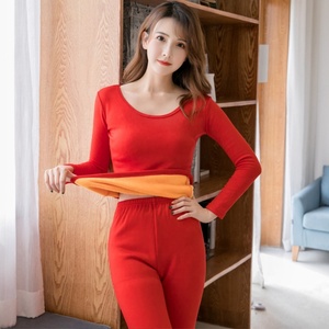 2022 couleur unie hiver velours pull col rond mince <span class=keywords><strong>Singleton</strong></span> chaud pyjama avec taille élastique fermeture tricoté vêtements de nuit - Product Image 3