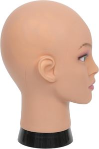 Testa di Manichino Femminile Calva per Cosmetologia, Capelli Umani 52cm, per Realizzazione e Esposizione Parrucche, Manichino in Polistirolo per Acconciature - Product Image 3