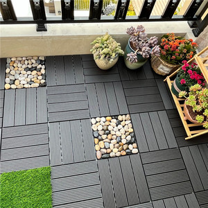 Plancher de terrasse moderne en PVC WPC <span class=keywords><strong>30</strong></span> <span class=keywords><strong>cm</strong></span>, couleur bois, pour jardin, extérieur, imperméable, balcon, plancher de terrasse, usage domestique - Product Image 4