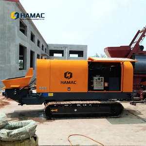 Bomba de Cemento sobre Orugas DHBTL80 Montada en Remolque, Bomba de Hormigón Diésel, Fuente de Energía Eléctrica con Motor, Componentes Principales del Motor - Product Image 1