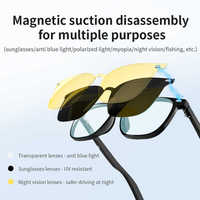 Focus 3 en 1 lentille magnétique lunettes Audio intelligentes TWS contrôle tactile casque à conduction osseuse HIFI AI musique lunettes intelligentes