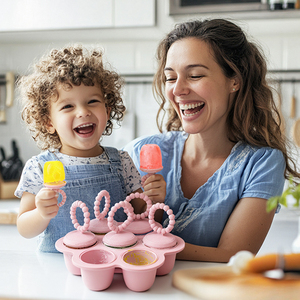 BPA ฟรีถาดทำน้ำแข็งซิลิโคนพร้อมฝาปิด5สีอุปกรณ์ทำไอศกรีม7ช่องแม่พิมพ์นำกลับมาใช้ใหม่ได้ปลอดสารพิษ - Product Image 6