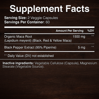 Complément alimentaire de maca certifié de haute qualité pour hommes et femmes, ginseng, ashwagandha, énergie, immunité, capsules de racine de maca pour adultes, qualité alimentaire