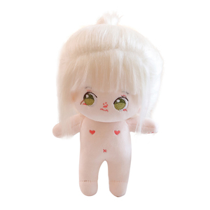 Bambola di pezza in cotone Kawaii da 20cm per bambine con scheletro in PVC incorporato in cartone animato bambola nuda per san valentino - Product Image 1
