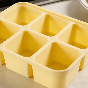 Moule à glaçons en silicone à six compartiments pour purées de fruits et snacks pour bébés, avec récipient de congélation, personnalisable pour la sécurité alimentaire - Product Image 2