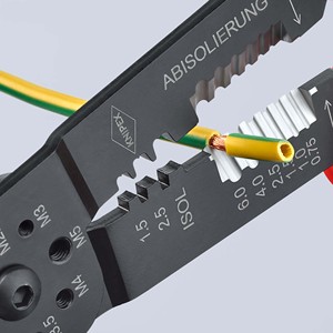 คีมย้ำสายไฟ KNIPEX 97 21 215 ด้ามจับหลายชิ้นส่วน เคลือบสีดำ ขนาด 230 มม. - Product Image 6