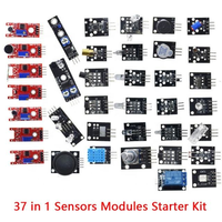 Kit éducatif de modules de capteurs 37-en-1 avec boîtier, incluant un capteur infrarouge et un module relais 5V, ensemble d'apprentissage DIY