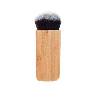 High Quality Single Bamboo Cosmetic Brush Long Handle Blusher Contour Synthetic Makeup Brush for Lady Beauty