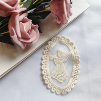 ERKOUMI Patch floral ovale en dentelle de coton beige tendance pour chaussettes d'enfants, décoration de vêtements DIY, en stock