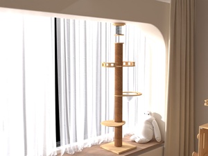 Fabricant de <span class=keywords><strong>gros</strong></span> <span class=keywords><strong>arbre</strong></span> à <span class=keywords><strong>chat</strong></span> du sol au plafond-Tour d'escalade en sisal en bois <span class=keywords><strong>avec</strong></span> mobilier de condo et plate-forme de saut pour animaux de compagnie - Product Image 4