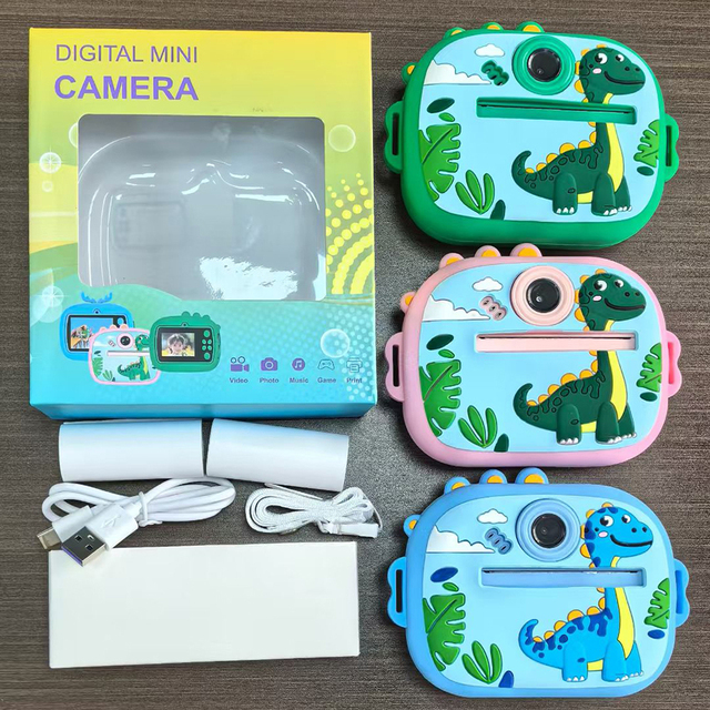 Kids Rabbit Digital Camera with Dual Lens 2400W Pixels and 1300mAH Thermal & Instant Print MP3 Function for Age Cats