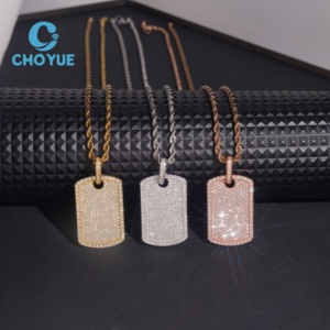 จี้ฮิปฮอปและเครื่องประดับเงินแท้ 925 ประดับเพชรโมอิสซาไนต์แบบ Iced Out จี้รูปป้ายห้อยคอแบบสั่งทำพิเศษ จี้เพชรโมอิสซาไนต์ VVS สำหรับผู้ชาย - Product Image 3
