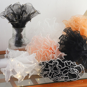 28cm * 4.5 yard sóng sợi vàng vành hoa bọc sợi lưới - Product Image 1