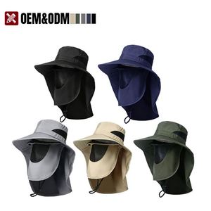 Sombrero de Pescador de Secado Rápido con Logotipo Personalizado, Sombrero de Ala Ancha para Senderismo, Protector de Cuello, Sombrero de Pescador Casual para Hombres Entusiastas del Aire Libre - Product Image 2