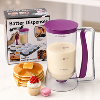 Distributeur de pâte à crêpes en plastique grande capacité 1000 ml avec échelle de mesure, verseur de pâte à cupcakes et muffins à large ouverture, outils de pâtisserie