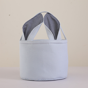 Personalized Custom Decoration Seersucker Sublimation Easter Baskets Hand Easter Bucket