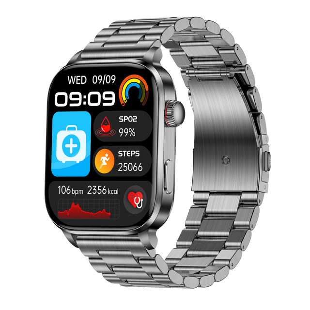 Dual-probe Laser Health Uric Acid Temperature HRV-AI Medical Diagnosis Blood Pressure HealthWear Step Counting Smart Watch