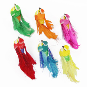 <span class=keywords><strong>Uccellino</strong></span> Piumato in Pelliccia Sintetica, Uccello Dorato Colorato per Decorazione da Giardino, Articolo Artificiale per Attaccare sul Ramo - Product Image 5