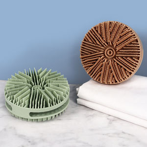 Guanto a due lati Design morbido in <span class=keywords><strong>Silicone</strong></span> spazzolino da doccia per il lavaggio del corpo bagno esfoliante Scrubber per il massaggio della pelle per bambini adulti - Product Image 2