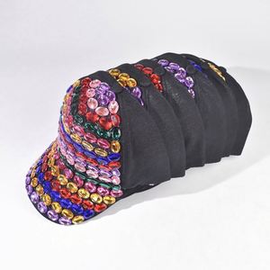 Colorful Diamond Rhinestone Baseball Cap <b>Sunscreen</b> Protection 6-Panel Design Handmade Baseball Caps - Product Image 2