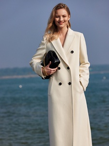 Chất Lượng Cao Cashmere Áo Khoác Phụ Nữ Sang Trọng Dài Len Pha Trộn Áo Rắn Colour Mà Không Có Mô Hình - Product Image 3