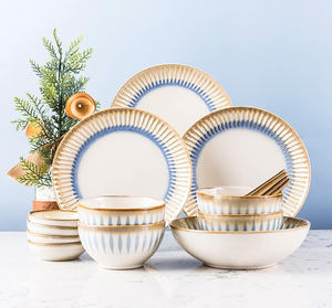 Juegos de Vajilla para 4 Personas, Juego de Platos de Porcelana de 16 Piezas, Juego de Vajilla, Juego de Utensilios de Mesa con Plato Principal, Plato de Postre, Tazón - Product Image 4