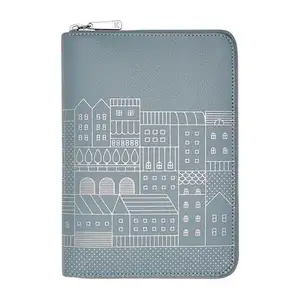 2-Slot Binder Notebook A4 Tijdschrift Merknaam Lederen Dagboek Stationaire Notebook Met Debossed Logo