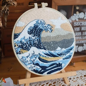 Kit de Bordado Personalizado con Diseño de Olas del Mar para Principiantes y Adultos, Punto de Cruz, Decoración Artística para el Hogar y la Sala de Estar - Product Image 2