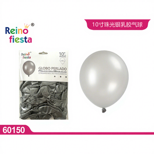 ลูกโป่งสีเงินมุก 50 ชิ้น ขนาด 10 นิ้ว สำหรับงานปาร์ตี้ งานอีเว้นท์ สีเมทัลลิกโครม สำหรับวันแม่ งานรับปริญญา ตรุษจีน ใช้กับก๊าซฮีเลียม - Product Image 1