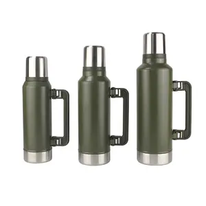 Thermos per bottiglie sottovuoto in acciaio inossidabile 1L 1,5l da 2L di grande capacità isolato con manico