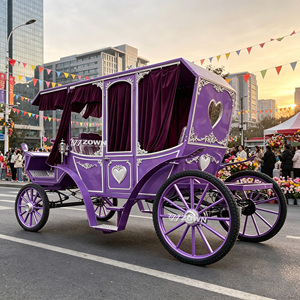 Carruaje Turístico Estilo Cuento de Hadas con Caballos, Diseño Atractivo para Puntos Turísticos, Fotografía, Eventos Románticos y Proyectos Turísticos - Product Image 1