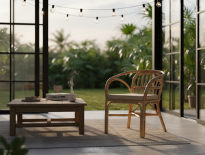 Table basse en rotin Dolvio de qualité supérieure, confortable, design moderne artisanal, non pliable, pour salon, meubles de maison - Product Image 5