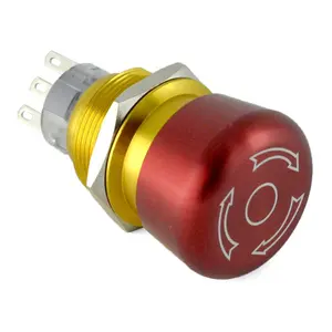 Novo tipo com desconto! (CE,ROHS)ONPOW 22mm 1NO1NC turn-reset de metal interruptor de paragem de emergência